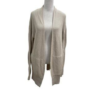 Lululemon Cashmere Blend Cashlu Sweater Open Cardigan Wrap Beige size XS/S